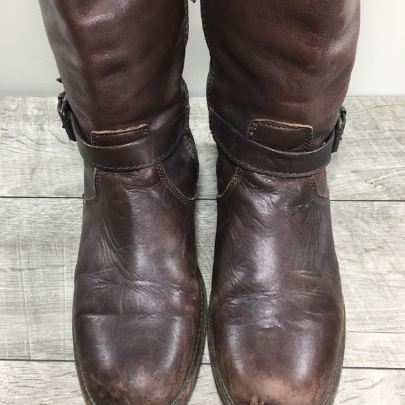 Frye 76844 Phillip Riding Women's Knee High Brown Leather Pull On Boots Size 8.5 - Picture 5 of 11